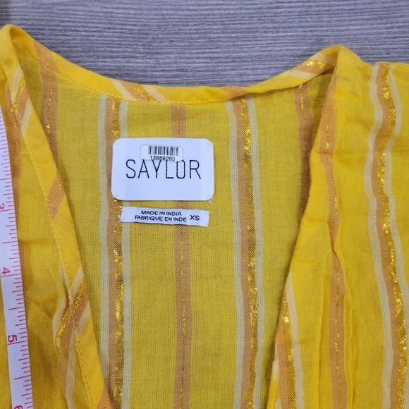 Saylor Adrianne V Neck Lined Dress Yellow Size XS - Picture 3 of 8
